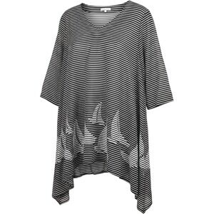 Indigo Soul Black & White Pinstripe Nautical Boat Cover Up Size 2XL